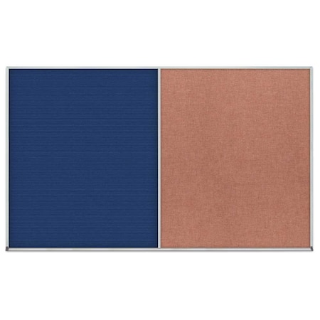 United Visual Products Triple Door Radius Corkboard, 72"x48", Sat, UV70055RC-SATIN-COBACC UV70055RC-SATIN-COBACC